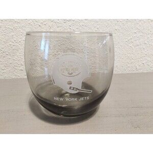 Vintage 1960s New York Giants Smokey Grey Glass NFL Collectible Cup Rare